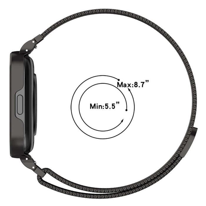 For Redmi Watch 3 Lite / Watch 3 Active 2 in 1 Milan Metal Watch Band with Watch Frame(Black)