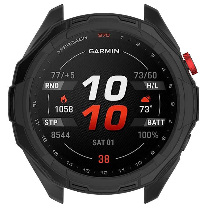 For Garmin Approach S70 47mm Armor Hollow Watch Protective Case(Black)