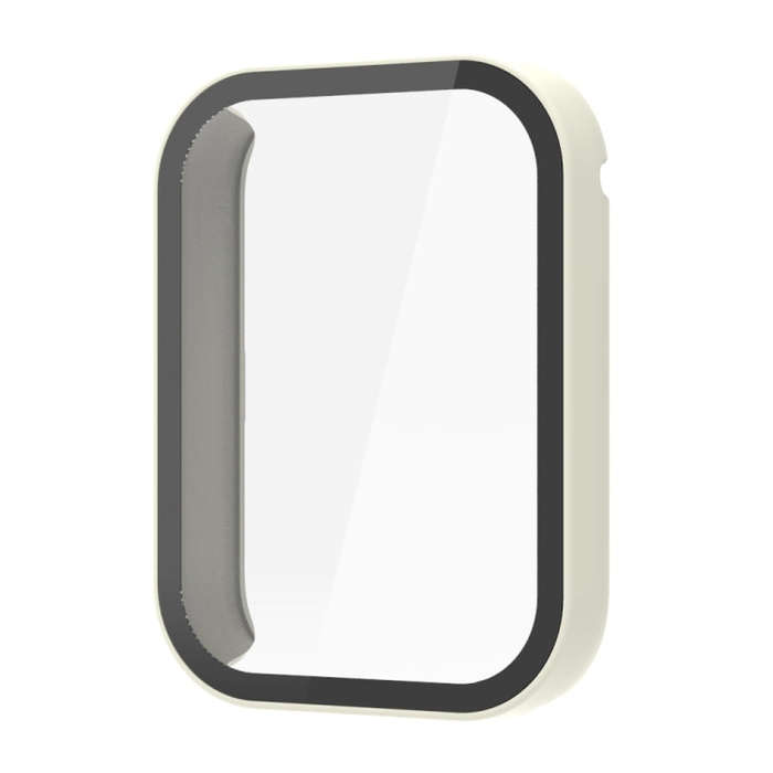 For Xiaomi Mi Band 8 Pro PC + Tempered Film Integrated Watch Protective Case(Ivory White)