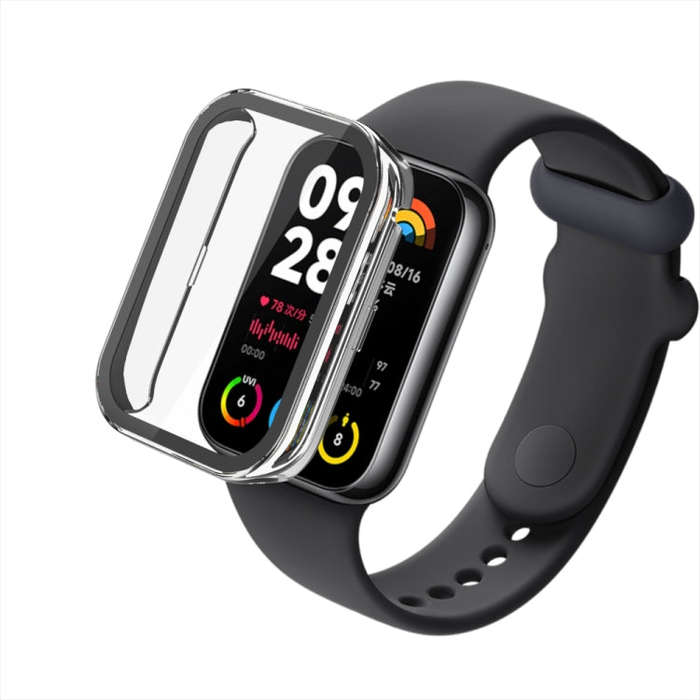 For Xiaomi Mi Band 8 Pro PC + Tempered Film Integrated Watch Protective Case(Midnight Blue)