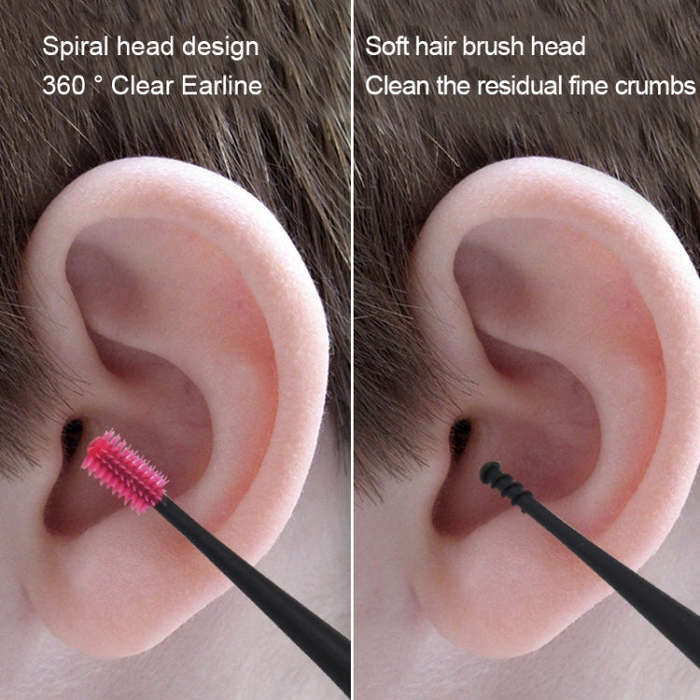 Japan 360-Degree Silicone Dual-Head Ear Scoop Soft-Head Spiral Ear Picking Tool(Random Color)