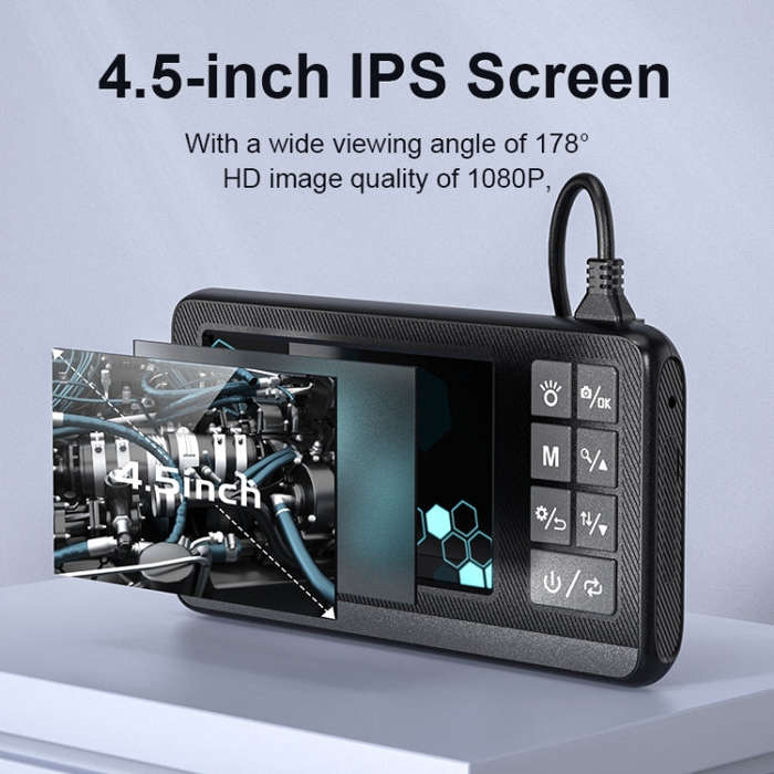 P005 8mm Dual Lenses Industrial Pipeline Endoscope with 4.3 inch HD Screen, Spec:10m Tube
