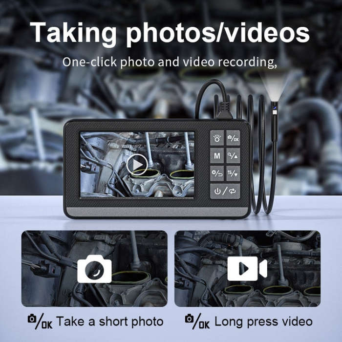 P005 8mm Dual Lenses Industrial Pipeline Endoscope with 4.3 inch HD Screen, Spec:10m Tube