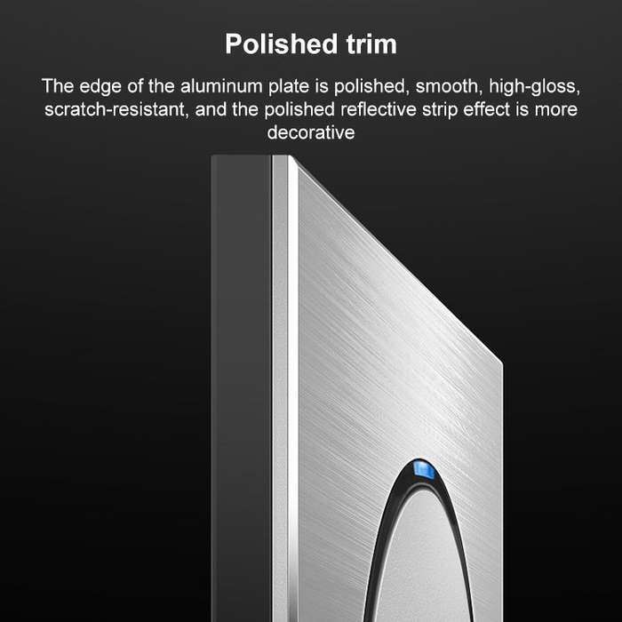 86mm Gray Aluminum Wire Drawing LED Switch Panel, Style:Telephone-Computer Socket