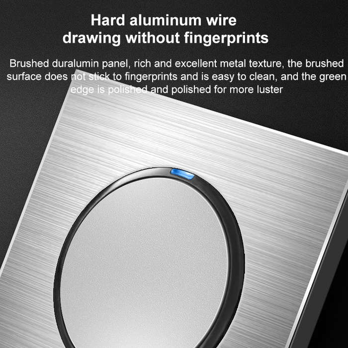 86mm Gray Aluminum Wire Drawing LED Switch Panel, Style:Telephone-Computer Socket