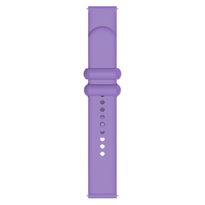 20mm Universal Solid Color Reverse Buckle Silicone Watch Band(Purple)