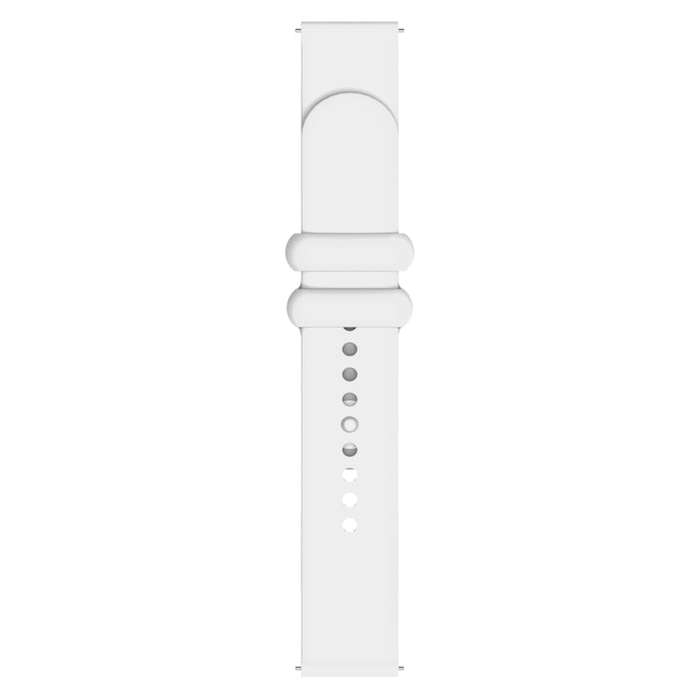 22mm Universal Solid Color Reverse Buckle Silicone Watch Band(White)
