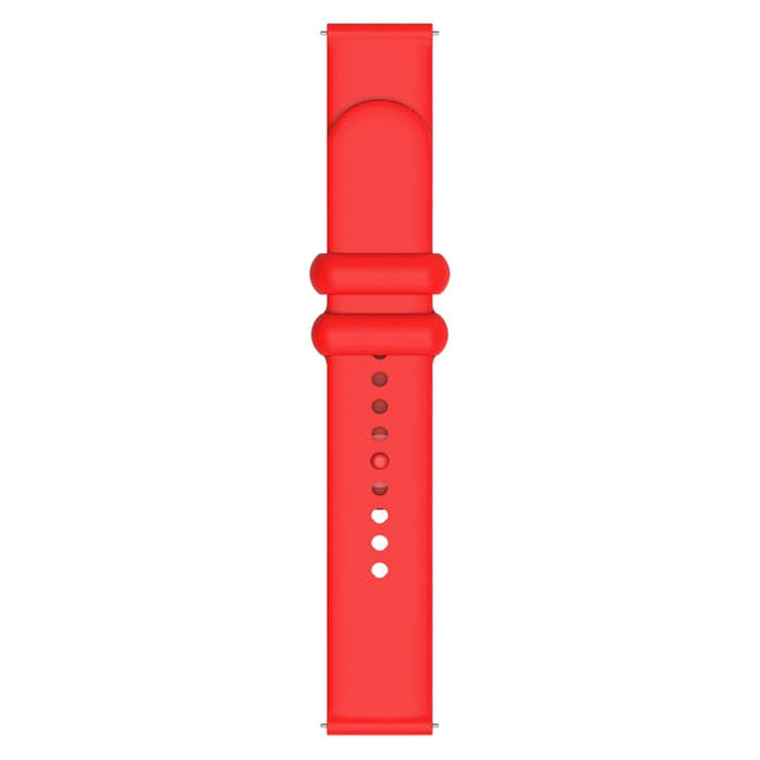 22mm Universal Solid Color Reverse Buckle Silicone Watch Band(Red)