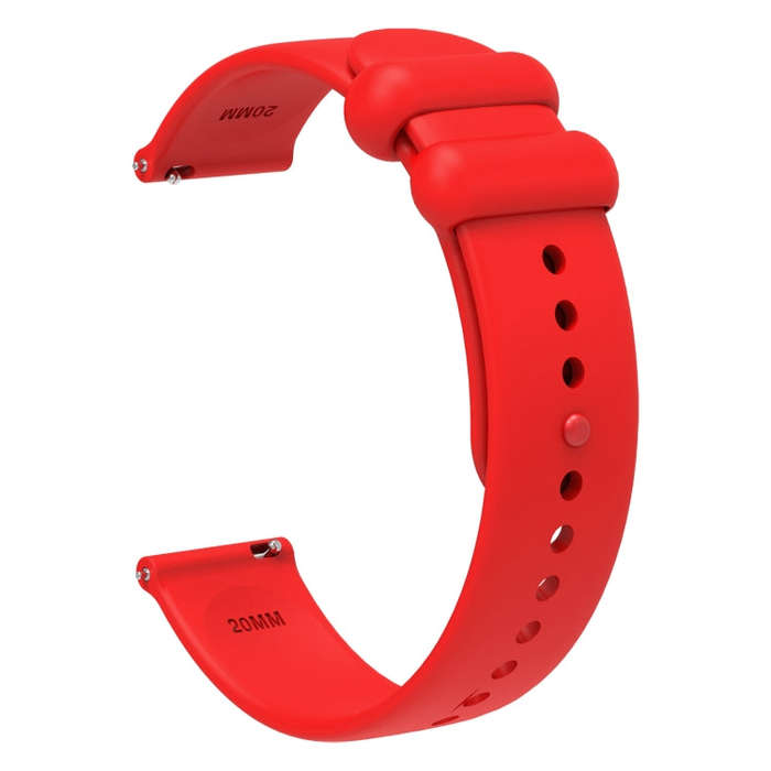 22mm Universal Solid Color Reverse Buckle Silicone Watch Band(Red)