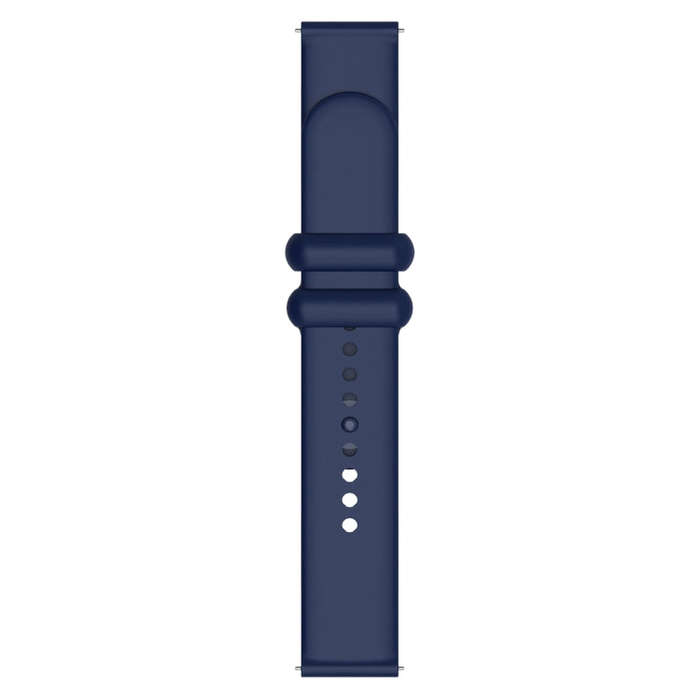 22mm Universal Solid Color Reverse Buckle Silicone Watch Band(Dark Blue)