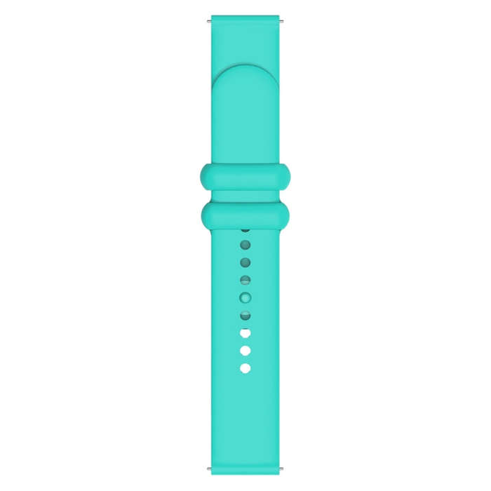 22mm Universal Solid Color Reverse Buckle Silicone Watch Band(Teal)