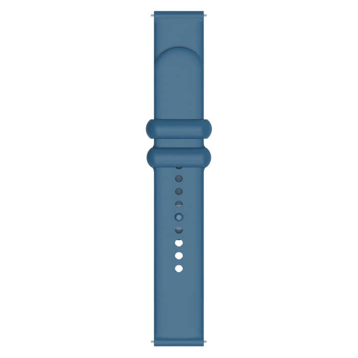 22mm Universal Solid Color Reverse Buckle Silicone Watch Band(Blue)