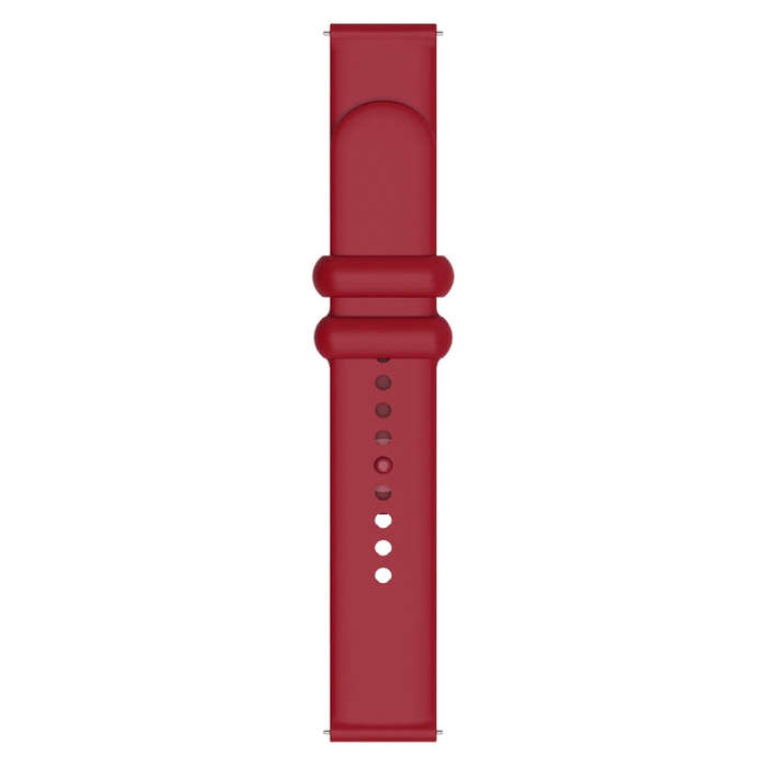 22mm Universal Solid Color Reverse Buckle Silicone Watch Band(Wine Red)