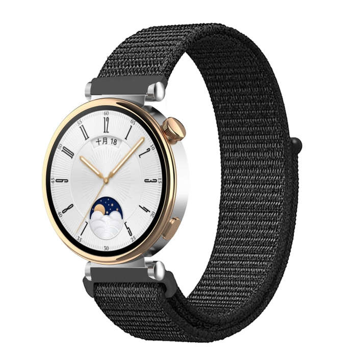 18mm Universal Nylon Loop Watch Band(Dark Black)