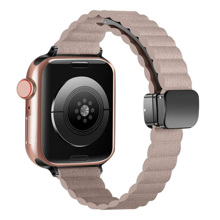 For Apple Watch Series 2 38mm Water Ripple Magnetic Folding Buckle Watch Band, Style: Thin Versio...