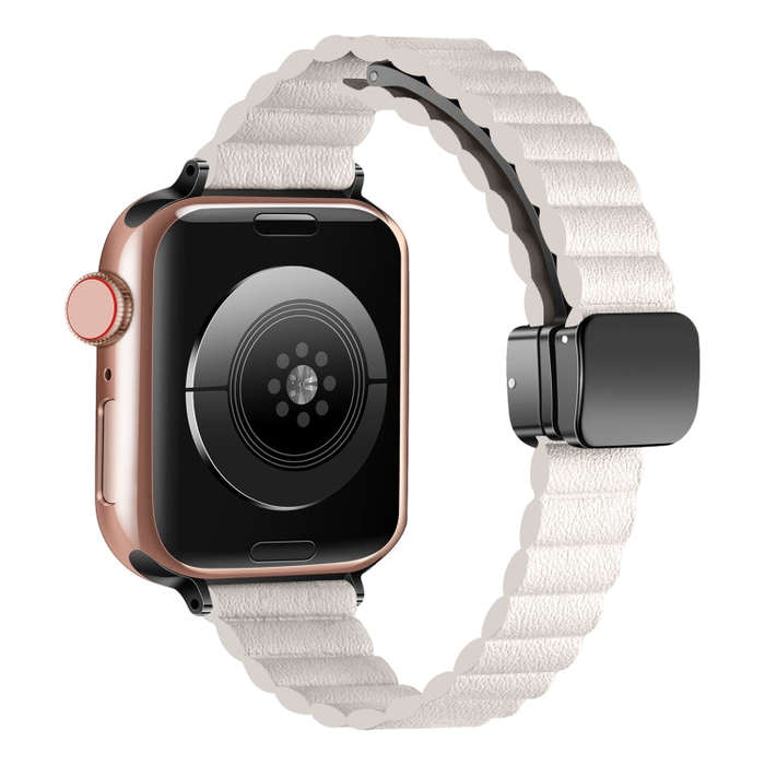 For Apple Watch Series 2 38mm Water Ripple Magnetic Folding Buckle Watch Band, Style: Thin Versio...