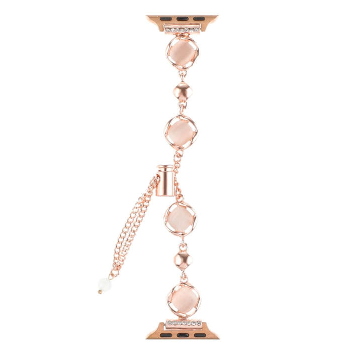 For Apple Watch Ultra 49mm Shell Metal Chain Bracelet Watch Band(Rose Gold)