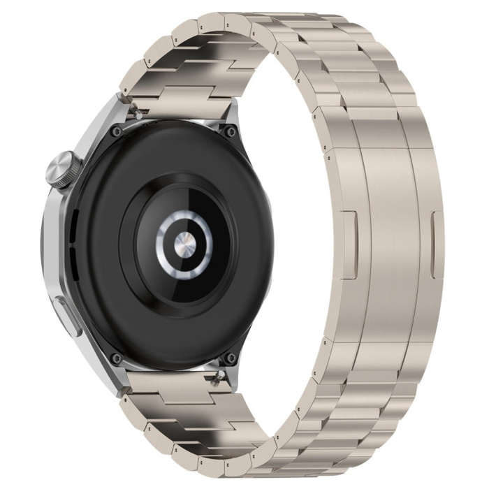 For Huawei Watch GT4 / GT3 / GT2 / GT 46mm Three Strains HW Buckle Metal Watch Band(Titanium Color)