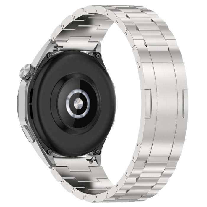For Huawei Watch GT4 / GT3 / GT2 / GT 46mm Three Strains HW Buckle Metal Watch Band(Silver)