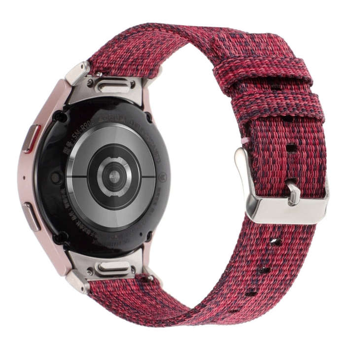 For Samsung Galaxy Watch6/6 Classic/5/5 Pro Nylon Canvas Watch Band(Red)