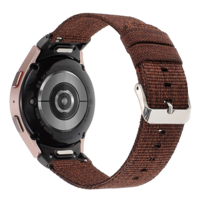 For Samsung Galaxy Watch6/6 Classic/5/5 Pro Nylon Canvas Watch Band(Wine Red)