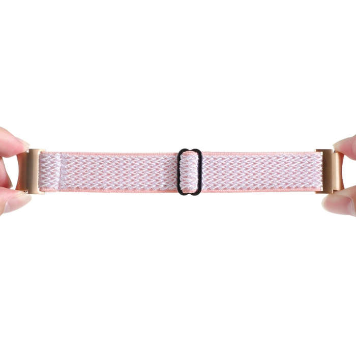 For Samsung Galaxy Watch6/6 Classic/5/5 Pro Wave Braided Nylon Watch Band(Pink)