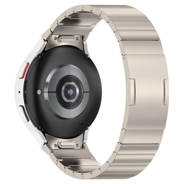 For Samsung Galaxy Watch6/6 Classic/5/5 Pro Button Style One-bead Metal Watch Band(Titanium Color)