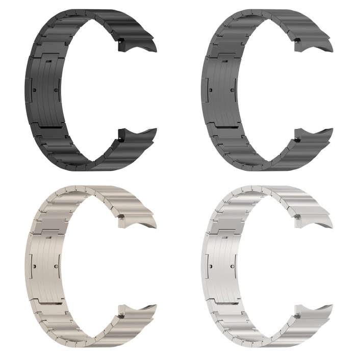 For Samsung Galaxy Watch6/6 Classic/5/5 Pro Button Style One-bead Metal Watch Band(Titanium Color)