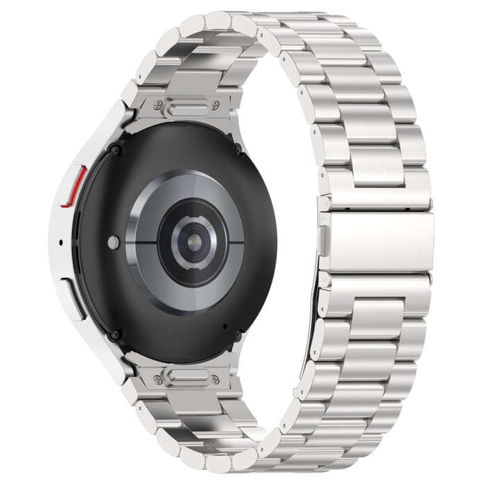 For Samsung Galaxy Watch6/6 Classic/5/5 Pro Button Style Three-bead Metal Watch Band(Silver)