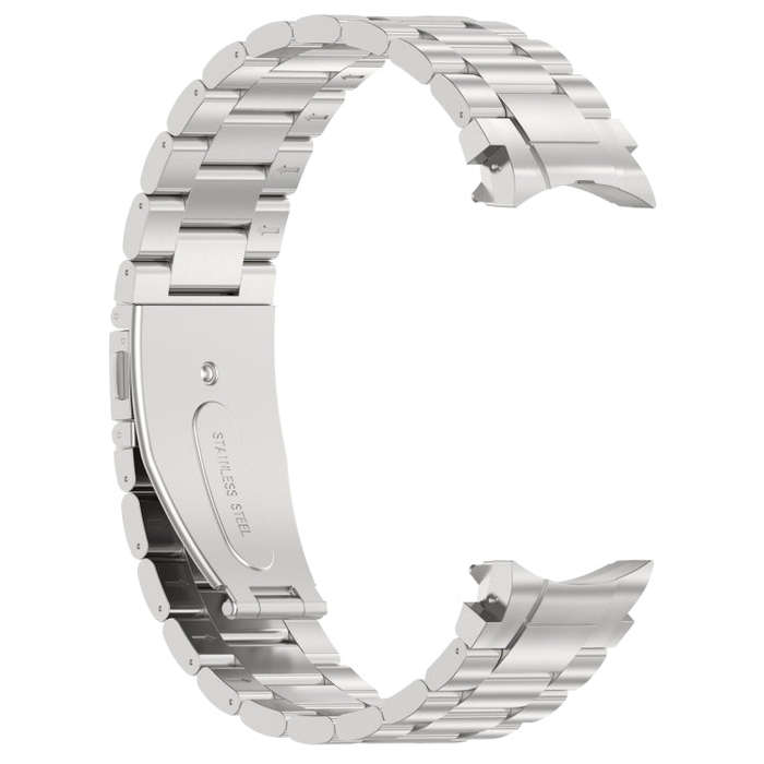 For Samsung Galaxy Watch6/6 Classic/5/5 Pro Button Style Three-bead Metal Watch Band(Silver)