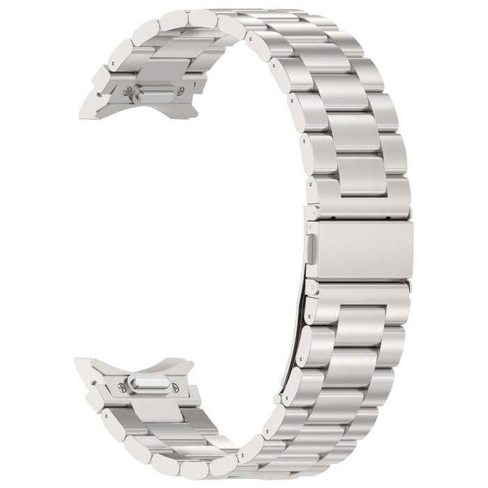 For Samsung Galaxy Watch6/6 Classic/5/5 Pro Button Style Three-bead Metal Watch Band(Silver)
