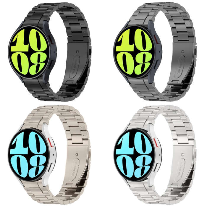 For Samsung Galaxy Watch6/6 Classic/5/5 Pro Button Style Three-bead Metal Watch Band(Silver)
