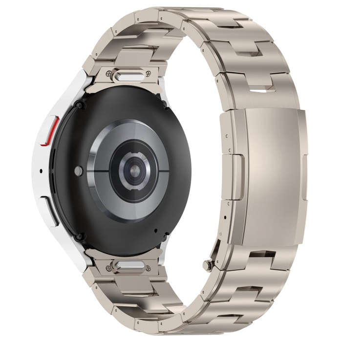 For Samsung Galaxy Watch6/6 Classic/5/5 Pro Button Style Pure Titanium Metal Watch Band(Titanium ...