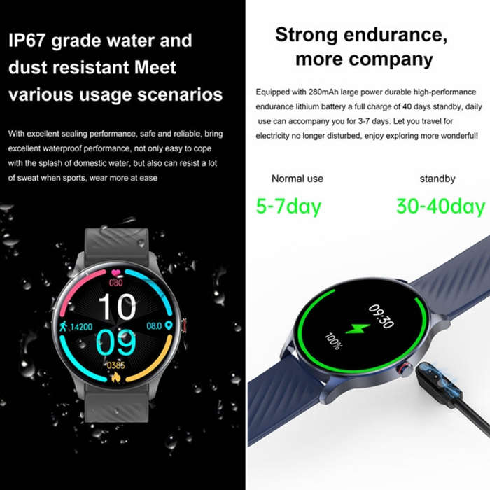 YK02 1.43 inch AMOLED Screen Smart Watch, BT Call / Heart Rate / Blood Pressure / Blood Oxygen(Bl...