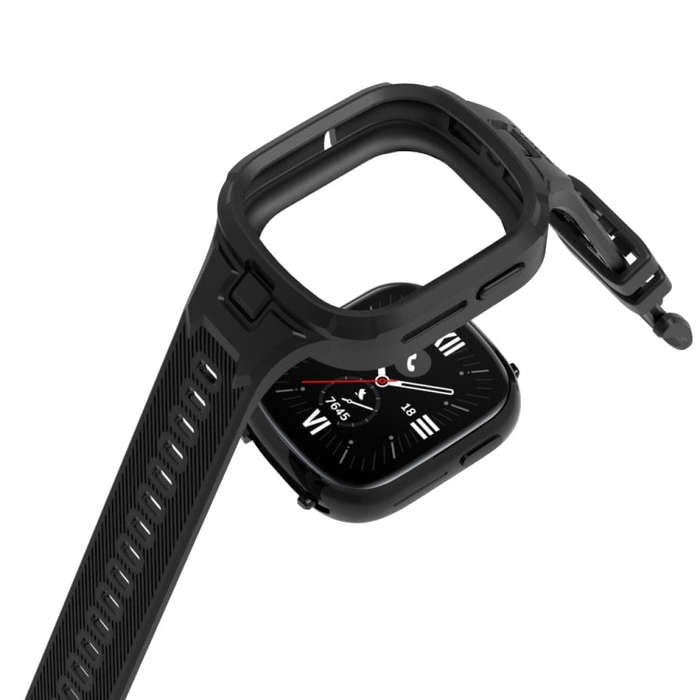 For Honor Watch 4 Solid Color Integrated TPU Watch Band(Black)
