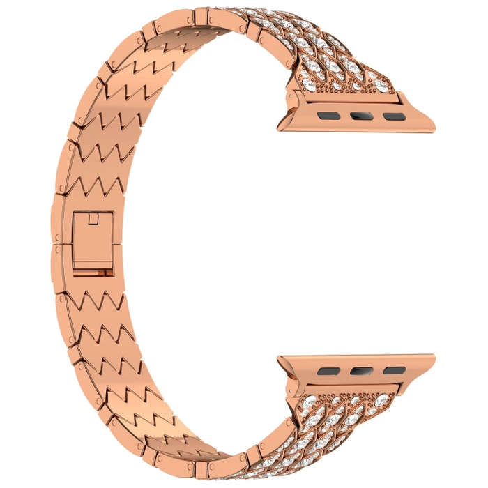 For Apple Watch Series 5 40mm Devil Eye Diamond Bracelet Metal Watch Band(Rose Gold)