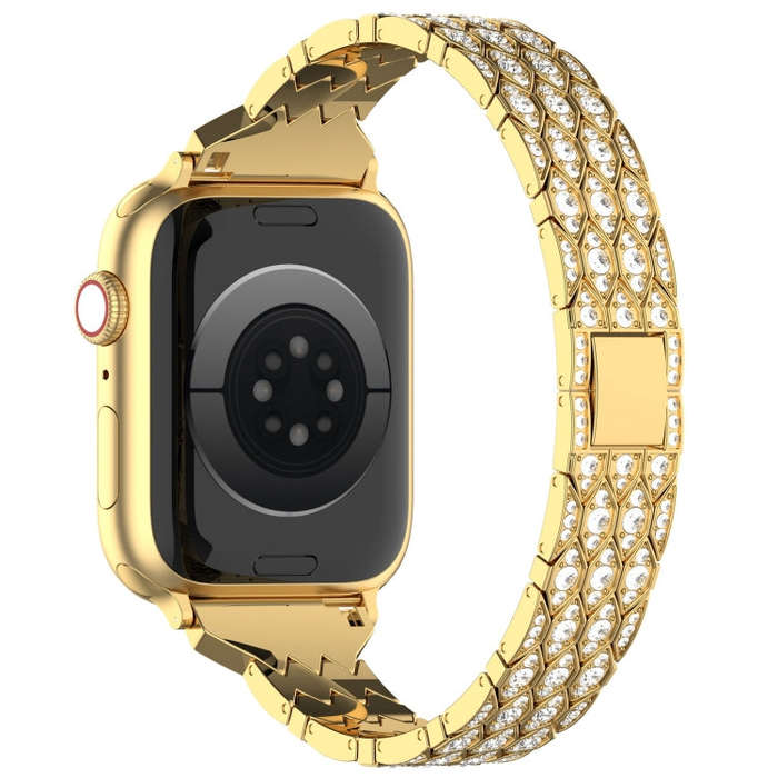 For Apple Watch Series 4 40mm Devil Eye Diamond Bracelet Metal Watch Band(Gold)