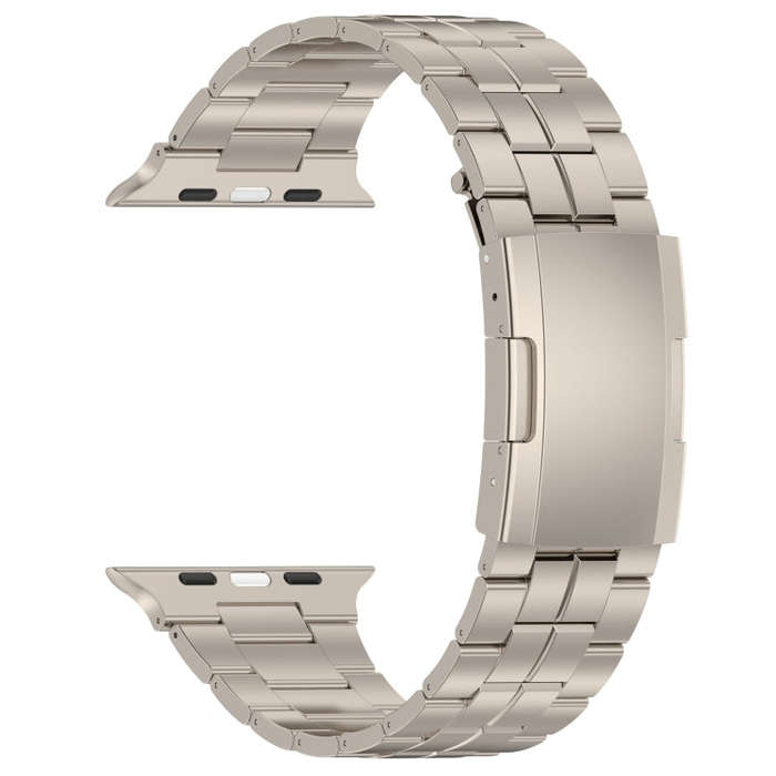 For Apple Watch SE 2023 44mm Tortoise Buckle Titanium Steel Watch Band(Starlight)