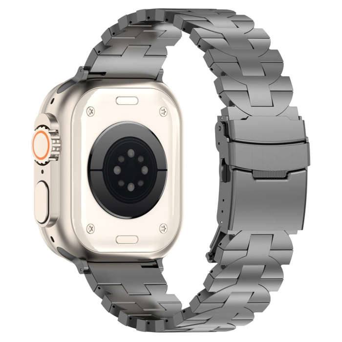 For Apple Watch Series 2 38mm Butterfly Type Titanium Steel Watch Band(Grey)