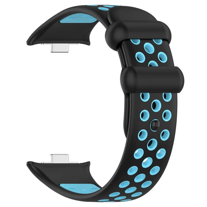 For Redmi Watch 4 Two Color Silicone Sports Watch Band(Black Blue)