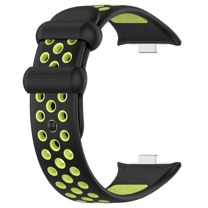 For Redmi Watch 4 Two Color Silicone Sports Watch Band(Black Lime)