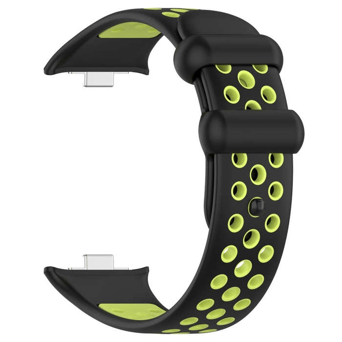 For Redmi Watch 4 Two Color Silicone Sports Watch Band(Black Lime)