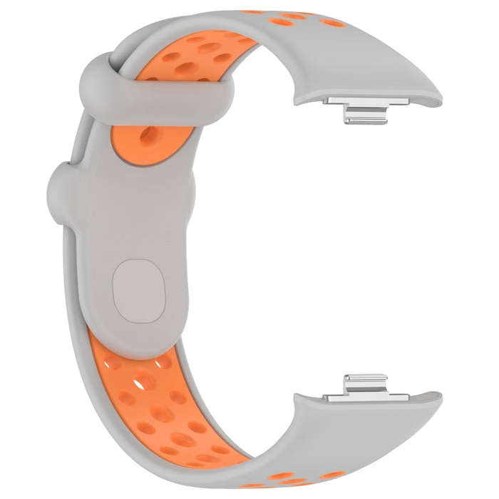 For Redmi Watch 4 Two Color Silicone Sports Watch Band(Grey Orange)