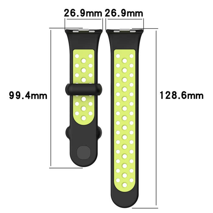 For Redmi Watch 4 Two Color Silicone Sports Watch Band(Black Blue)