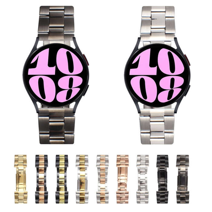22mm Universal Three-Bead Stainless Steel Watch Band(Silver)