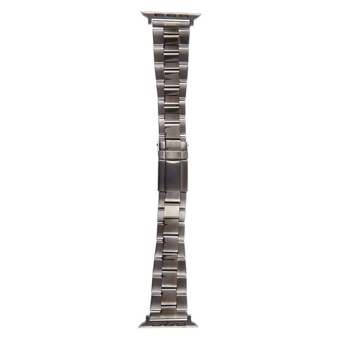 For Apple Watch Ultra 49mm Three-Bead Stainless Steel Watch Band(Gun Color)