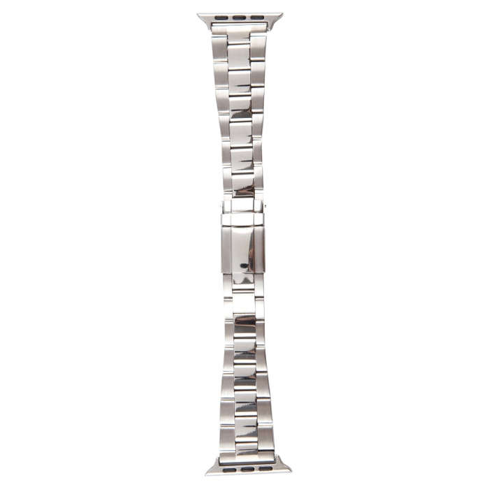 For Apple Watch 42mm Three-Bead Stainless Steel Watch Band(Silver)