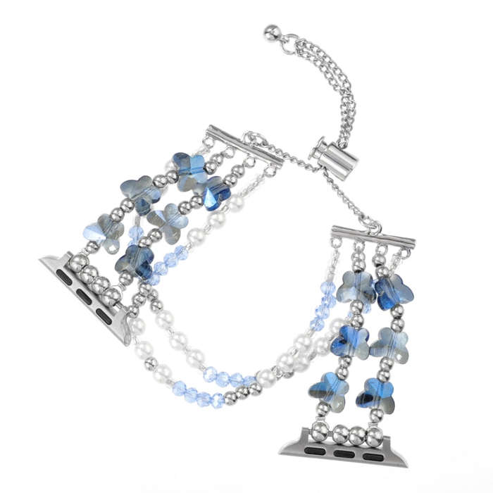 For Apple Watch Series 9 41mm Butterfly Chain Bracelet Metal Watch Band(Blue)