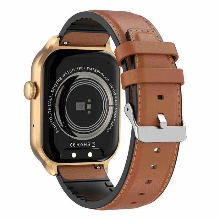 2.01 inch Leather Strap Bluetooth Call Smart Watch Support Heart Rate Monitoring / Non-invasive B...