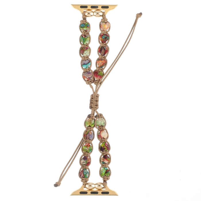 For Apple Watch Ultra 49mm Heart Stones Drawstring Chain Watch Band(Colorful)